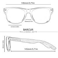 Óculos De Sol Polarizados Quadrado Hastes De Madeira Proteção Uv400 Prata - 3