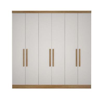 Guarda Roupa Casal Safira 6 Portas de Bater 6 Gavetas Cumaru-fendi MDF