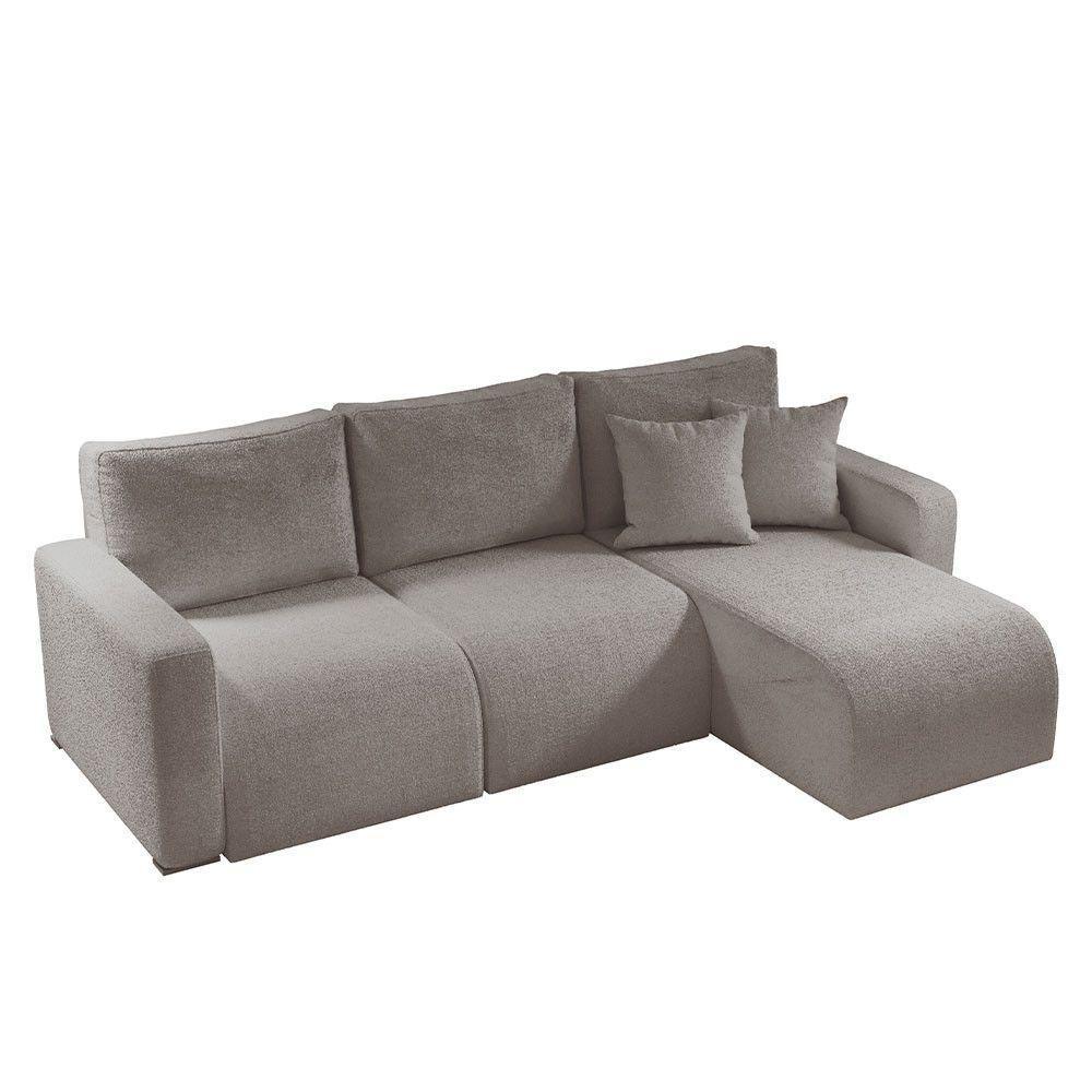 Sofá Living 90cm + 90cm Com Chaise Direito Meu Sofá Online A230 Linho Cinza - 3