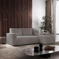 Sofá Living 90cm + 90cm Com Chaise Direito Meu Sofá Online A230 Linho Cinza - 1