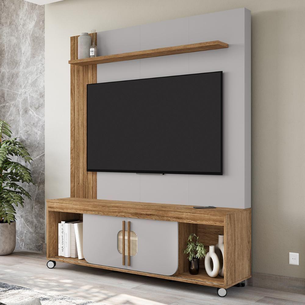 Home Estante Rack Maragogi Para Tv Até 65 Polegadas Cinamomo/Off White - 1