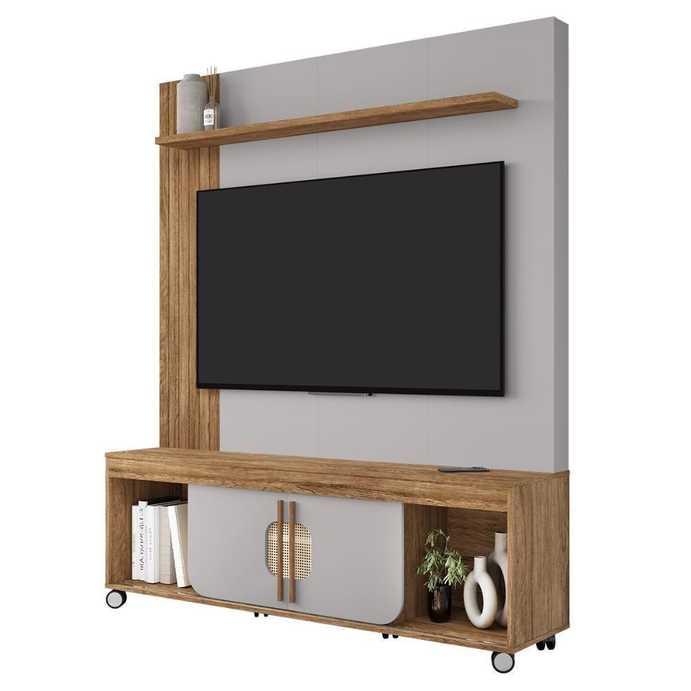 Home Estante Rack Maragogi Para Tv Até 65 Polegadas Cinamomo/Off White - 2