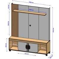 Home Estante Rack Maragogi Para Tv Até 65 Polegadas Cinamomo/Off White - 3