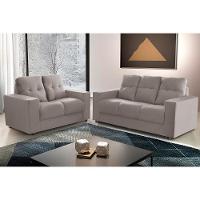 Sofá Roma 5 Lugares, Conjunto 3 E 2 - De Casa Décor E Estofados Cinza Claro - 1