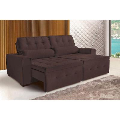 Sofá Dallas 5 Lugares 2,90cm Retrátil E Reclinável - De Casa Décor E Estofados Marrom