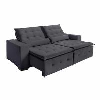 Sofá Spazzio 4 Lugares 2,20cm Retrátil E Reclinável - De Casa Décor E Estofados Cinza - 2