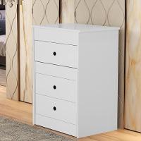 Penteadeira Olivia 3 Gavetas Banqueta Embutida Com Rodizios Branco Branco - 3