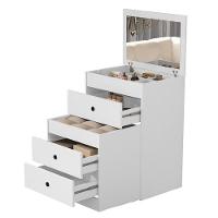 Penteadeira Olivia 3 Gavetas Banqueta Embutida Com Rodizios Branco Branco