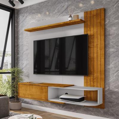 Painel Suspenso Paraty Sala Tv Até 55 Polegadas Com 1 Porta Naturale/Off White