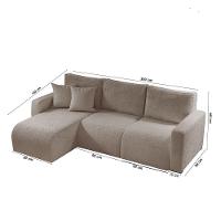 Sofá Living 90cm + 90cm Mais Chaise Esquerdo Meu Sofá Online B002 Veludo Capuccino - 6