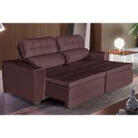 Sofá Império 5 Lugares 2,50cm Retrátil E Reclinável - De Casa Décor E Estofados Marrom - 1