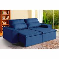 Sofá Paris 4 Lugares 2,20cm Retrátil E Reclinável - De Casa Décor E Estofados Azul - 1