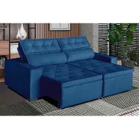 Sofá áustria 4 Lugares 2,50cm - De Casa Décor E Estofados Azul - 1