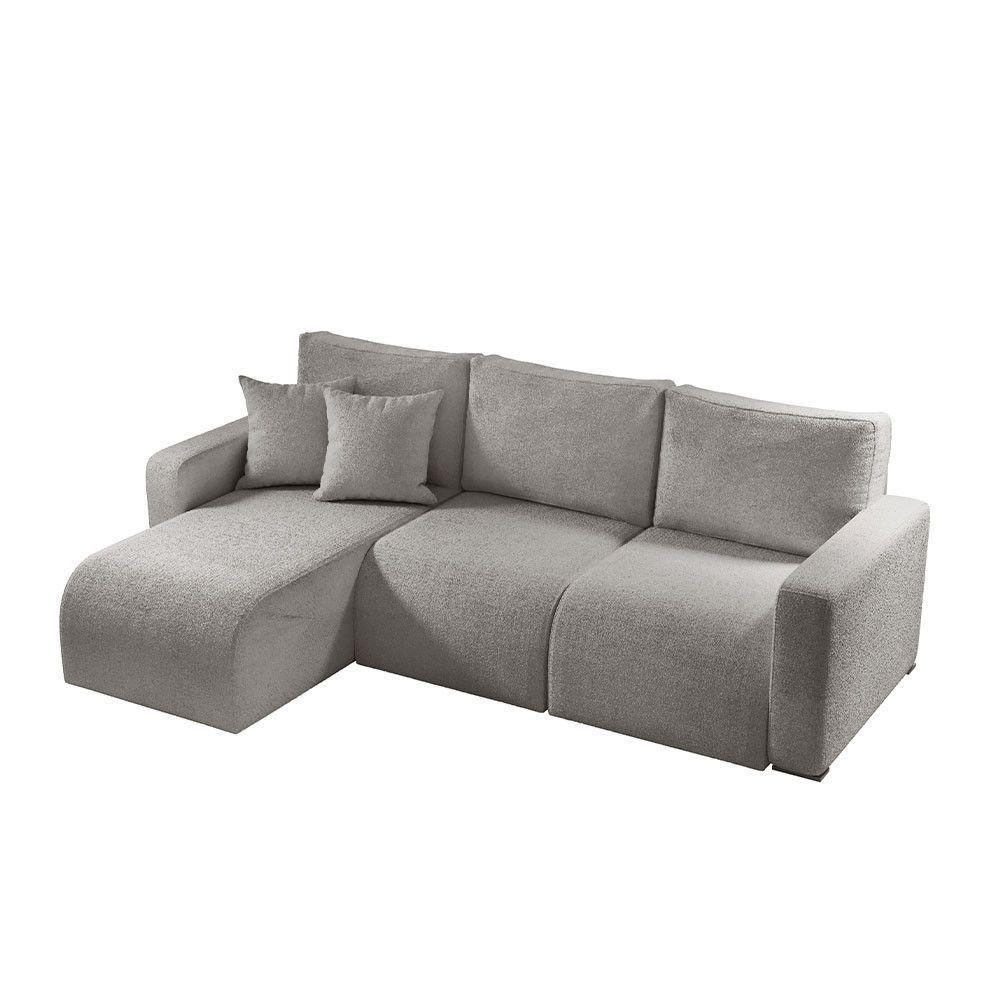 Sofá Living 90cm + 90cm Mais Chaise Esquerdo Meu Sofá Online B026 Veludo Prata - 6