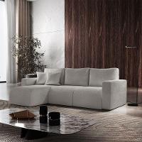 Sofá Living 90cm + 90cm Mais Chaise Esquerdo Meu Sofá Online B026 Veludo Prata - 1