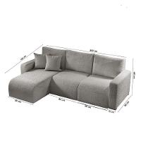 Sofá Living 90cm + 90cm Mais Chaise Esquerdo Meu Sofá Online B026 Veludo Prata - 3