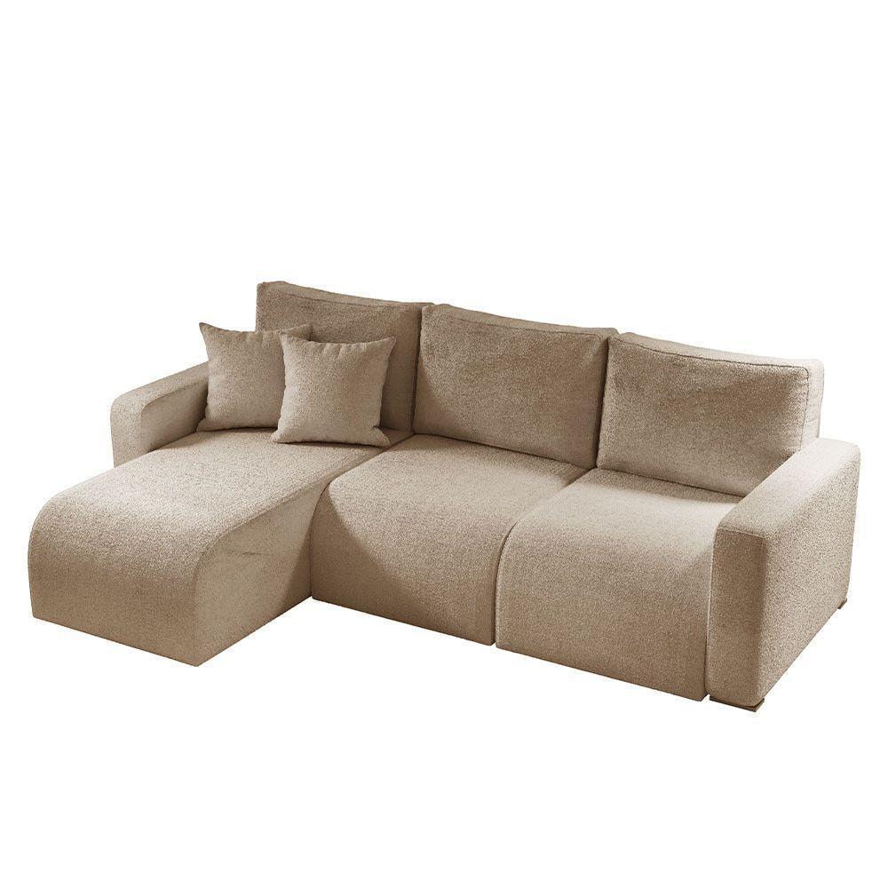 Sofá Living 70cm + 70cm Com Chaise Esquerdo Meu Sofá Online A226 Linho Bege - 3