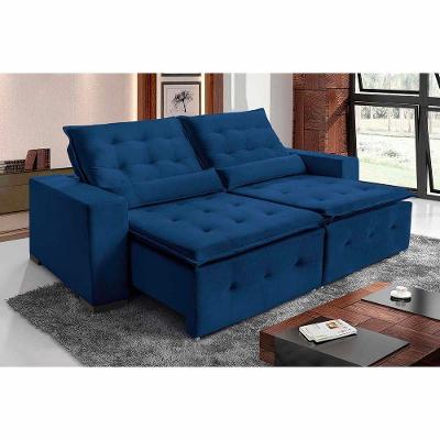 Sofá Spazzio 6 Lugares 2,90cm Retrátil E Reclinável - De Casa Décor E Estofados Azul