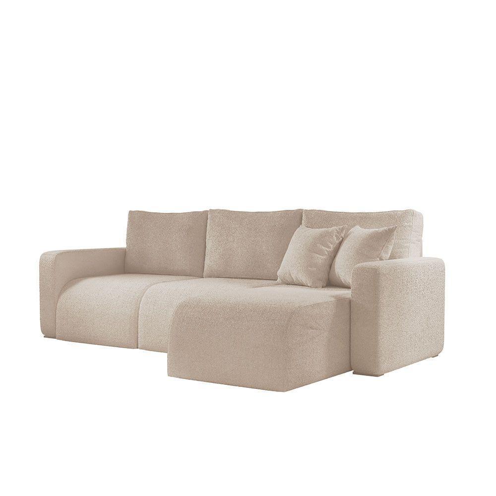 Sofá Living 90cm + 90cm Com Chaise Direito Meu Sofá Online A302 Linho Branco - 5