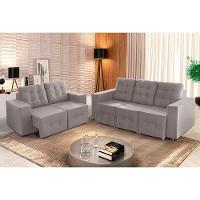 Sofá Veneza 5 Lugares, Conjunto 3e2 - Retrátil - De Casa Décor E Estofados Cinza - 1