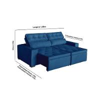Sofá áustria 3 Lugares 1,80 Cm - De Casa Décor E Estofados Azul - 2