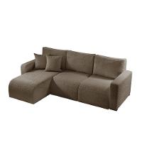 Sofá Living 90cm + 90cm Mais Chaise Esquerdo Meu Sofá Online B016 Veludo Marrom - 5