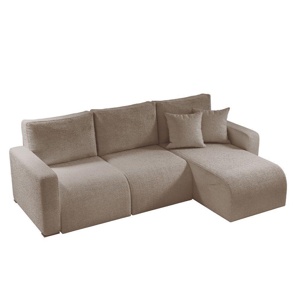 Sofá Living 70cm + 70cm Com Chaise Direito Meu Sofá Online B002 Veludo Capuccino - 5