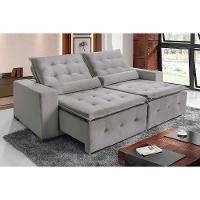 Sofá Spazzio 2lugares 1,60cm Retrátil E Reclinável - De Casa Décor E Estofados Cinza Claro - 1