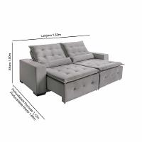 Sofá Spazzio 2lugares 1,60cm Retrátil E Reclinável - De Casa Décor E Estofados Cinza Claro - 2