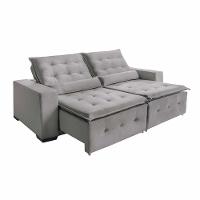 Sofá Spazzio 2lugares 1,60cm Retrátil E Reclinável - De Casa Décor E Estofados Cinza Claro - 3