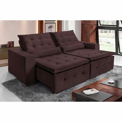Sofá Spazzio 3 Lugares 1,80cm Retrátil E Reclinável - De Casa Décor E Estofados Marrom