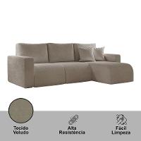 Sofá Living 90cm + 90cm Com Chaise Direito Meu Sofá Online B002 Veludo Capuccino - 2