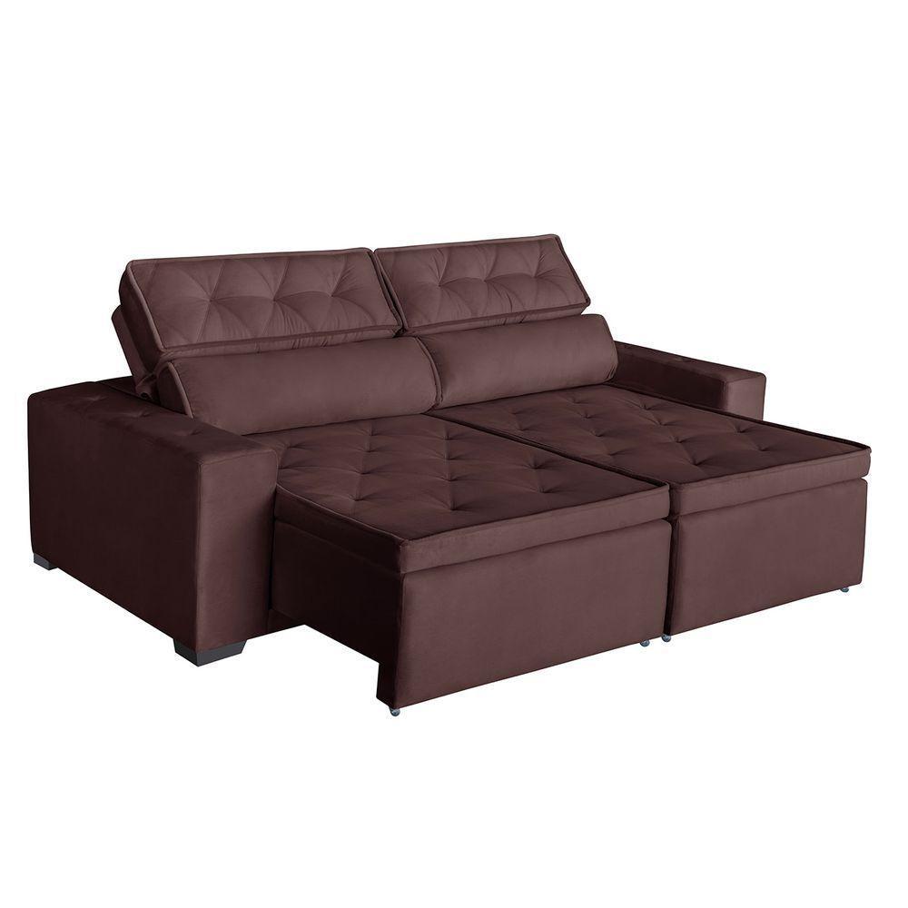 Sofá áustria 4 Lugares 2,00mt -de Casa Décor E Estofados Marrom - 3