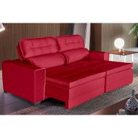Sofá Império 4 Lugares 2,20cm Retrátil E Reclinável - De Casa Décor E Estofados Vermelho - 1