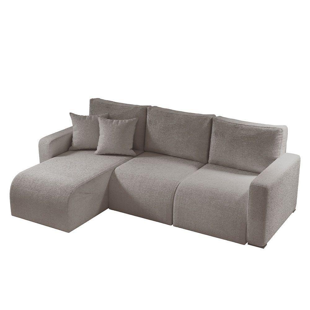 Sofá Living 90cm + 90cm Mais Chaise Esquerdo Meu Sofá Online A230 Linho Cinza - 3