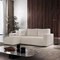 Sofá Living 70cm + 70cm Com Chaise Esquerdo Meu Sofá Online A302 Linho Branco - 1