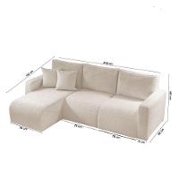 Sofá Living 70cm + 70cm Com Chaise Esquerdo Meu Sofá Online A302 Linho Branco - 5