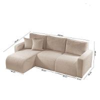 Sofá Living 70cm + 70cm Com Chaise Esquerdo Meu Sofá Online A294 Linho Creme - 2
