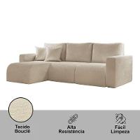 Sofá Living 70cm + 70cm Com Chaise Esquerdo Meu Sofá Online A294 Linho Creme - 3