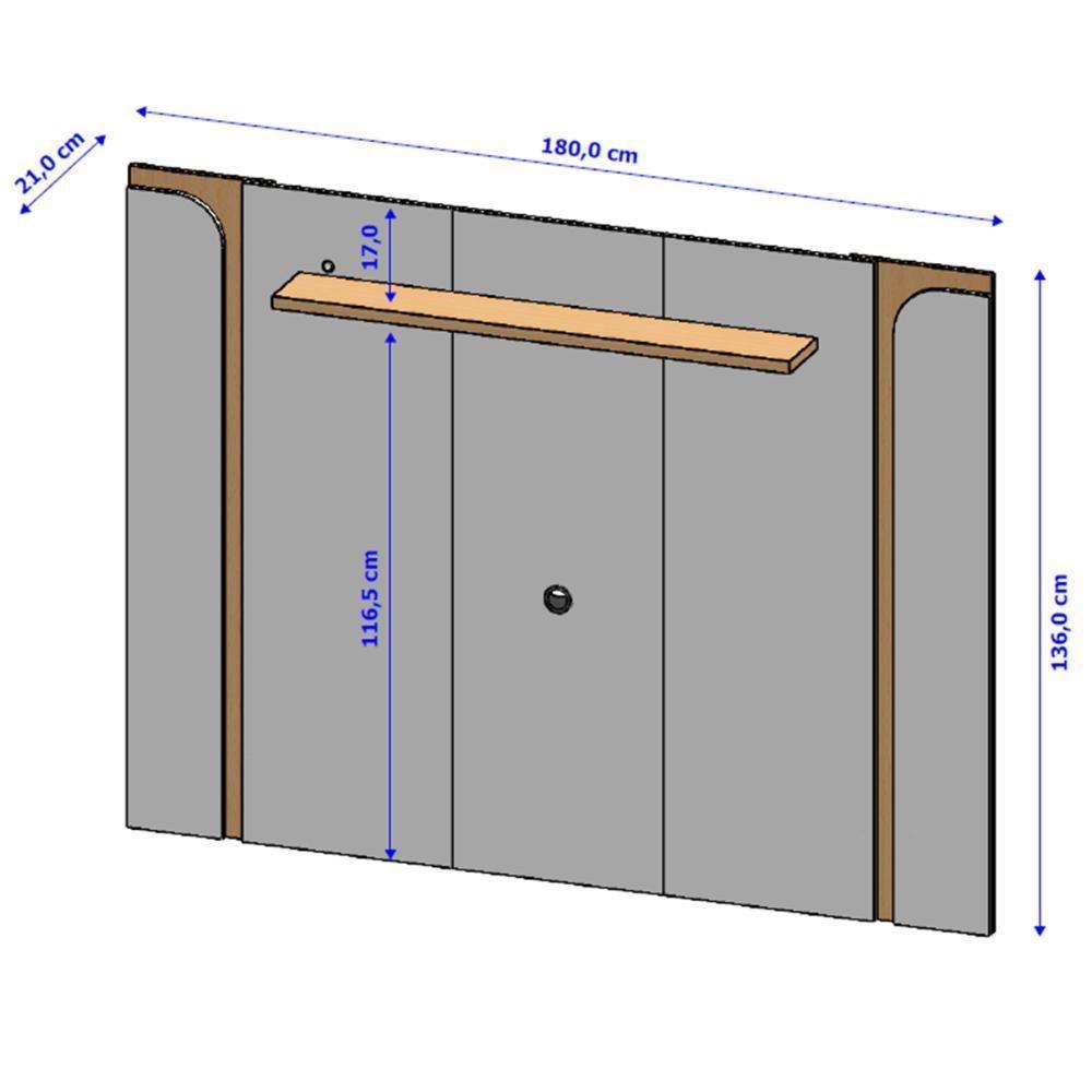 Painel Suspenso Maresias Sala Tv Até 75 Polegadas Off White/Cinamomo - 3