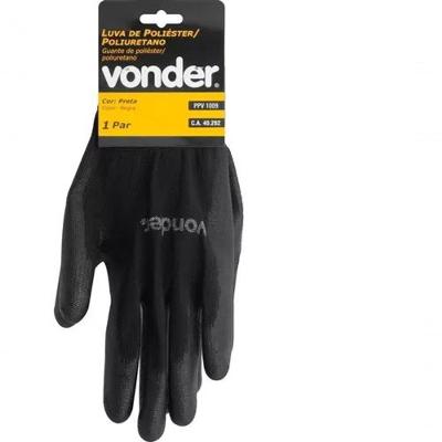 Luva Poliester/pu Preta Tam.10 Vonder-7025100010