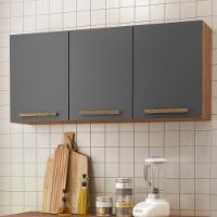 Armario Aéreo Pop 120 Cm Com 3 Portas Freijó/chumbo - 1