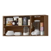 Armario Aéreo Pop 120 Cm Com 3 Portas Freijó/chumbo - 3