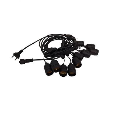 Cordão Varal De Luzes 10 Metros 20xe27 Preto Ip65 Kian