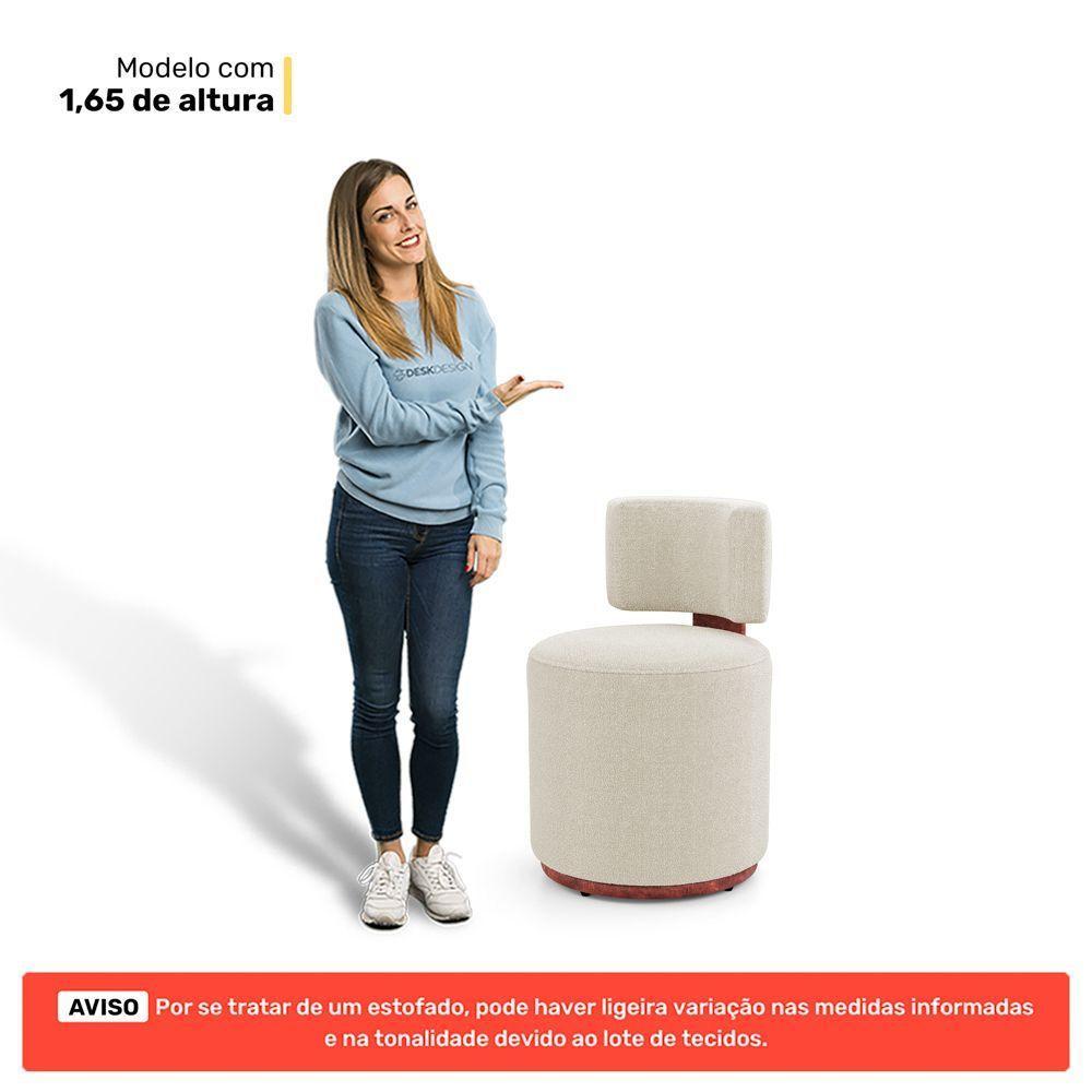 Kit 02 Puffs Decorativos Orgânicos Melis Bouclê Bege Couríssimo Ocre - Desk Design - 3