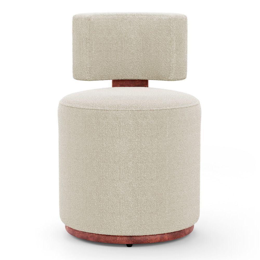 Kit 02 Puffs Decorativos Orgânicos Melis Bouclê Bege Couríssimo Ocre - Desk Design - 5