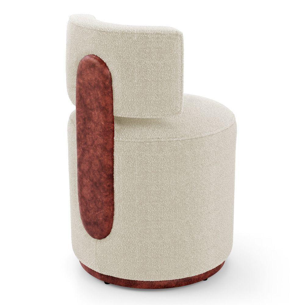 Kit 02 Puffs Decorativos Orgânicos Melis Bouclê Bege Couríssimo Ocre - Desk Design - 6