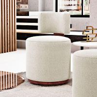 Kit 02 Puffs Decorativos Orgânicos Melis Bouclê Bege Couríssimo Ocre - Desk Design - 2