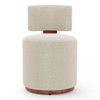 Kit 02 Puffs Decorativos Orgânicos Melis Bouclê Bege Couríssimo Ocre - Desk Design - 5