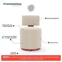 Kit 02 Puffs Decorativos Orgânicos Melis Bouclê Bege Couríssimo Ocre - Desk Design - 9